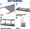 5 Tiers Shoe Rack,Shoe Rack Organizer, Shoe Rack & Coat Rack, Space-Saving Shoe Rack for Closet, Non-Woven Fabric Shoe Shelf,Black